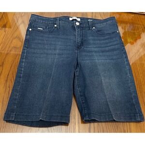Nine West Chrystie Capri Jeans Womens 12 Dark Wash Stretch Denim Blue SDNWB2507